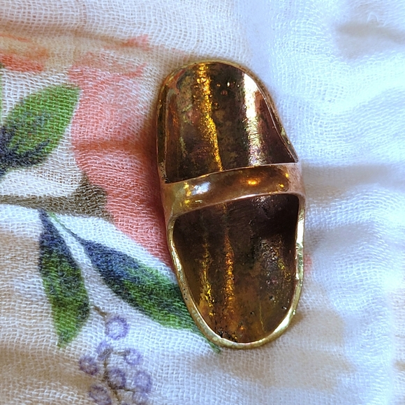 Elongated Brass Ring Size 8 - Picture 2 of 7